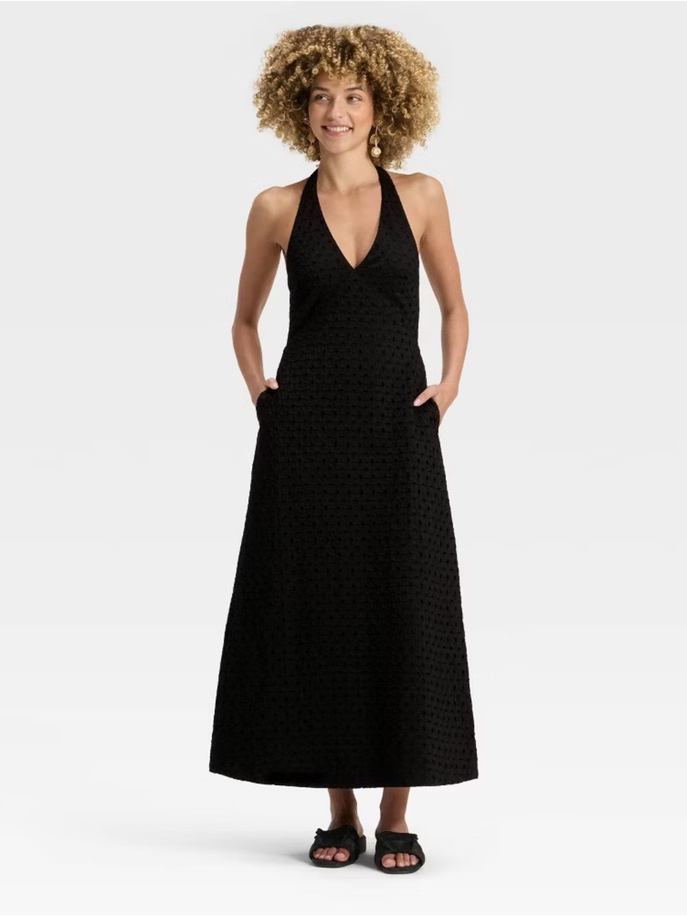 A New Day Women's Eyelet Maxi A-Line Dress